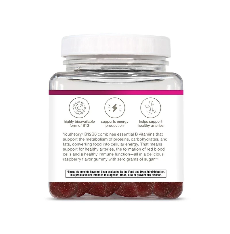 Youtheory B12B6 Zero Sugar Gummy 90 Count