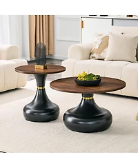 Streamdale Furniture Walnut Gourd Nesting Coffee Table Set