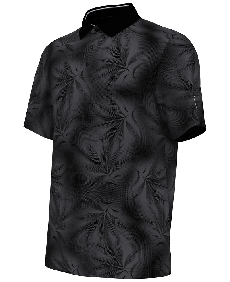 Pga Tour Men's Foliage Print Golf Regular-Fit Polo Shirt