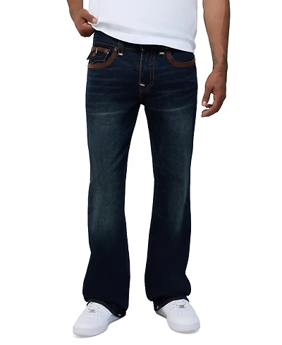 True Religion Men's Billy Super Flatlock Flap Bootcut Jeans