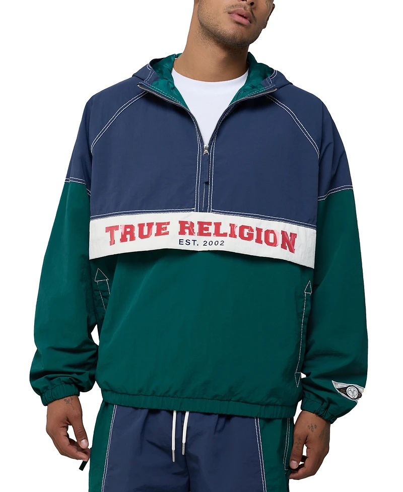 True Religion Men's Color-Block Big T Anorak Jacket