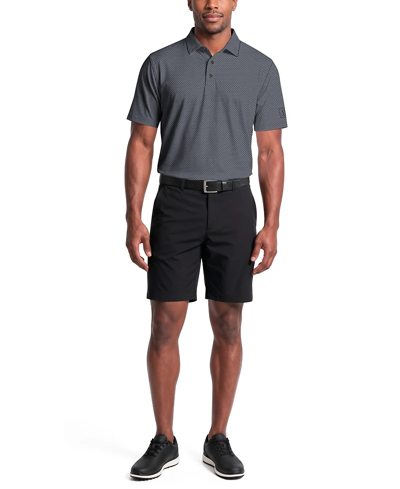 Pga Tour Men's Herringbone Jacquard Golf Polo Shirt