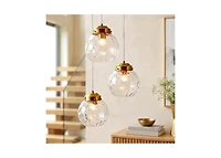 Tribesigns 3-Light Pendant Lighting Fixtures with Adjustable Hanging Cords, Hammered Glass Globe Shades