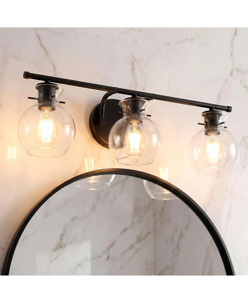 Tribesigns 3-Light Bathroom Vanity Light Wall Mount Fixture with Clear Glass Shades, Damp Rated for Bathroom, E26 Base