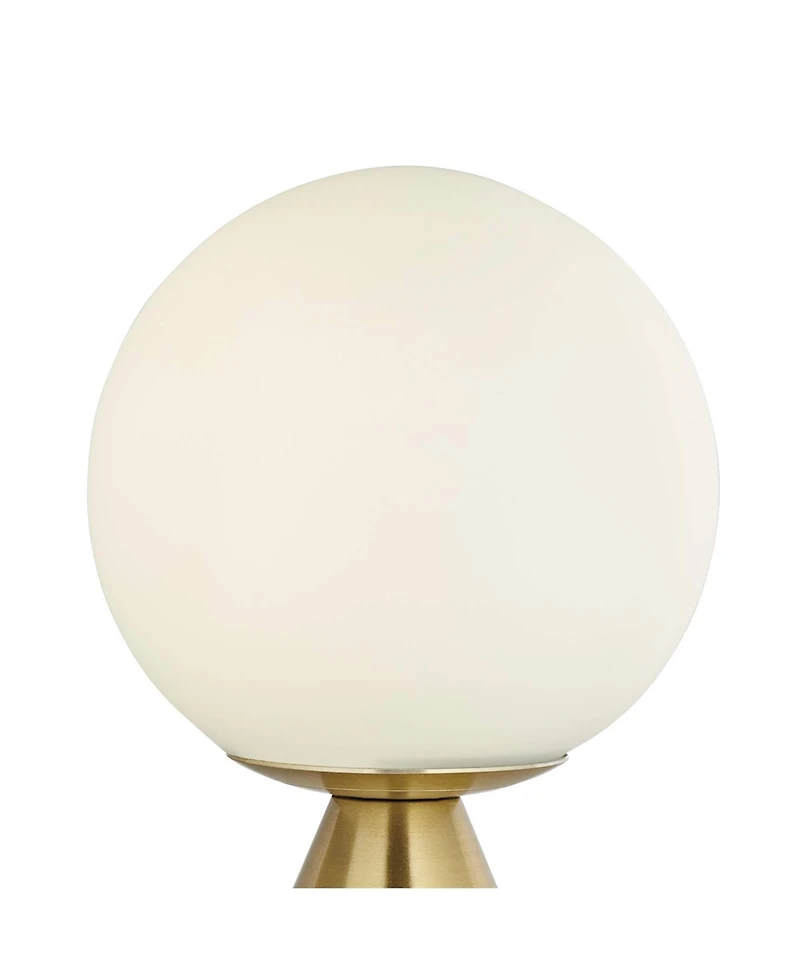 360 Lighting Mobley 10 1/2" High Small Mid Century Modern Glam Accent Table Lamp Metal Single Glass Shade Living Room