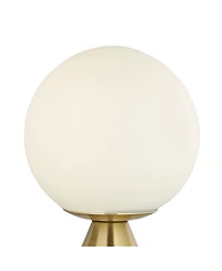 360 Lighting Mobley 10 1/2" High Small Mid Century Modern Glam Accent Table Lamp Metal Single Glass Shade Living Room