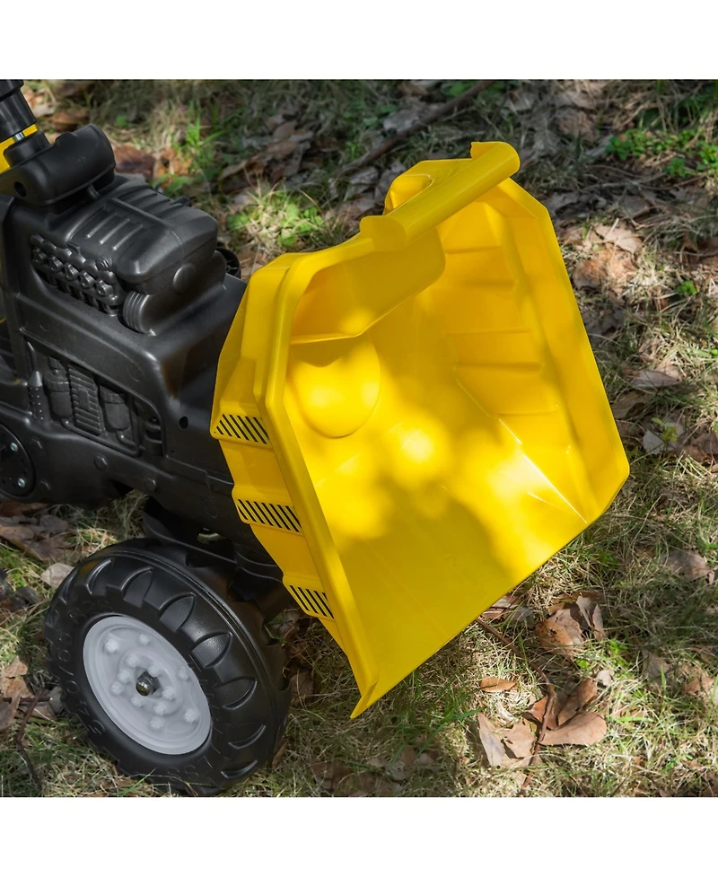 Sevorley Ride-On Excavator Tractor with Manual Bucket, Pedal Drive, 77 lbs. Capacity, Ages 3-6