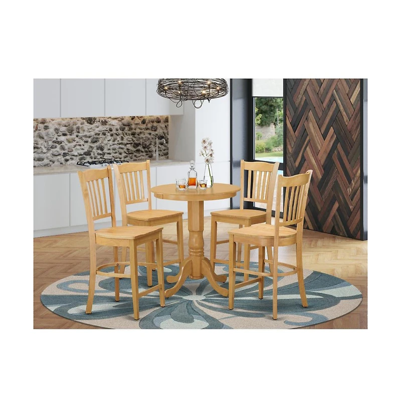East West Furniture 5 Piece pub Table set