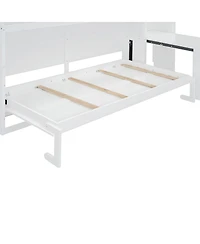 Streamdale Furniture Twin Murphy Bed with Closet, Drawers and Desk