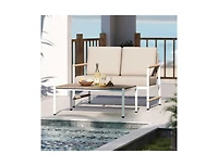 Boyel Living Patio Loveseat Sofa with Coffee Table Set with Thick Cushions
