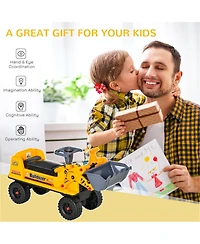Yobtop Kids Bulldozer Ride-On Toy