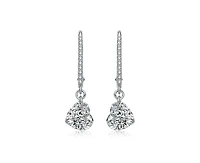 Rachel Glauber Brilliant Gold Plated Cz Heart Drop Hoop Earrings
