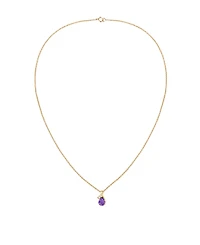 Amethyst (1 ct. t.w.) & Diamond Accent (0.04 ct. t.w.) Pendant Necklace in 14k Yellow Gold, Macy's Exclusive