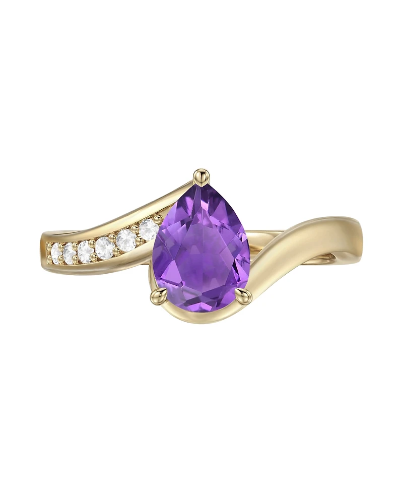 Macy's Garnet (1-1/5 ct. t.w.) & Diamond (1/10 Ring 14k Yellow Gold