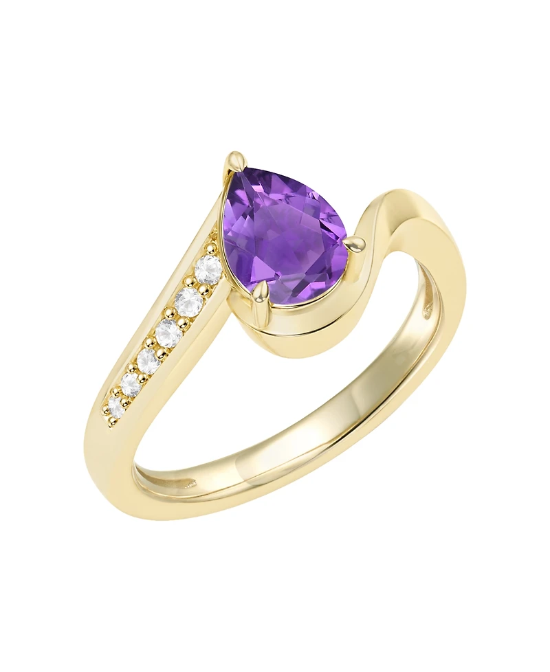 Macy's Garnet (1-1/5 ct. t.w.) & Diamond (1/10 Ring 14k Yellow Gold