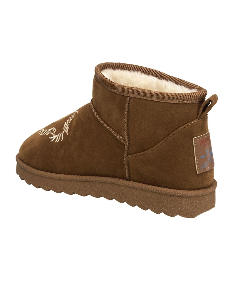True Religion Women's Dua Faux Suede Horseshoe Logo Boot