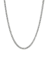 Italian Silver Solid Wheat Chain Necklace in Sterling Silver