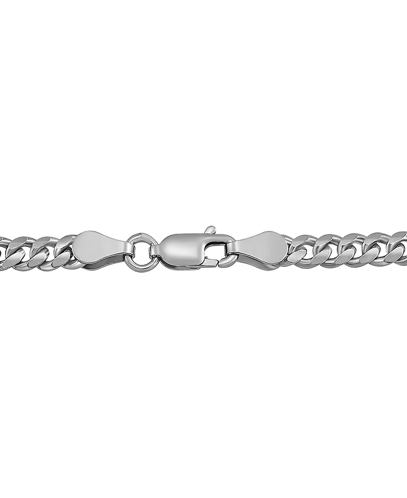 Italian Silver Solid Cuban Chain Necklace in Sterling Silver