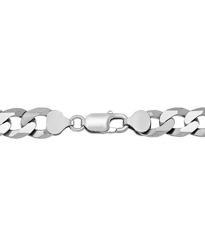 Italian Silver Solid Curb Chain Necklace in Sterling Silver