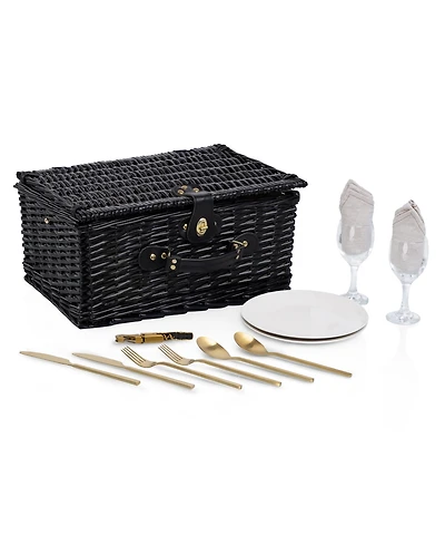 Picnic Time 14-Piece Hamper with Tableware and Wine Accessories, Service for 2
