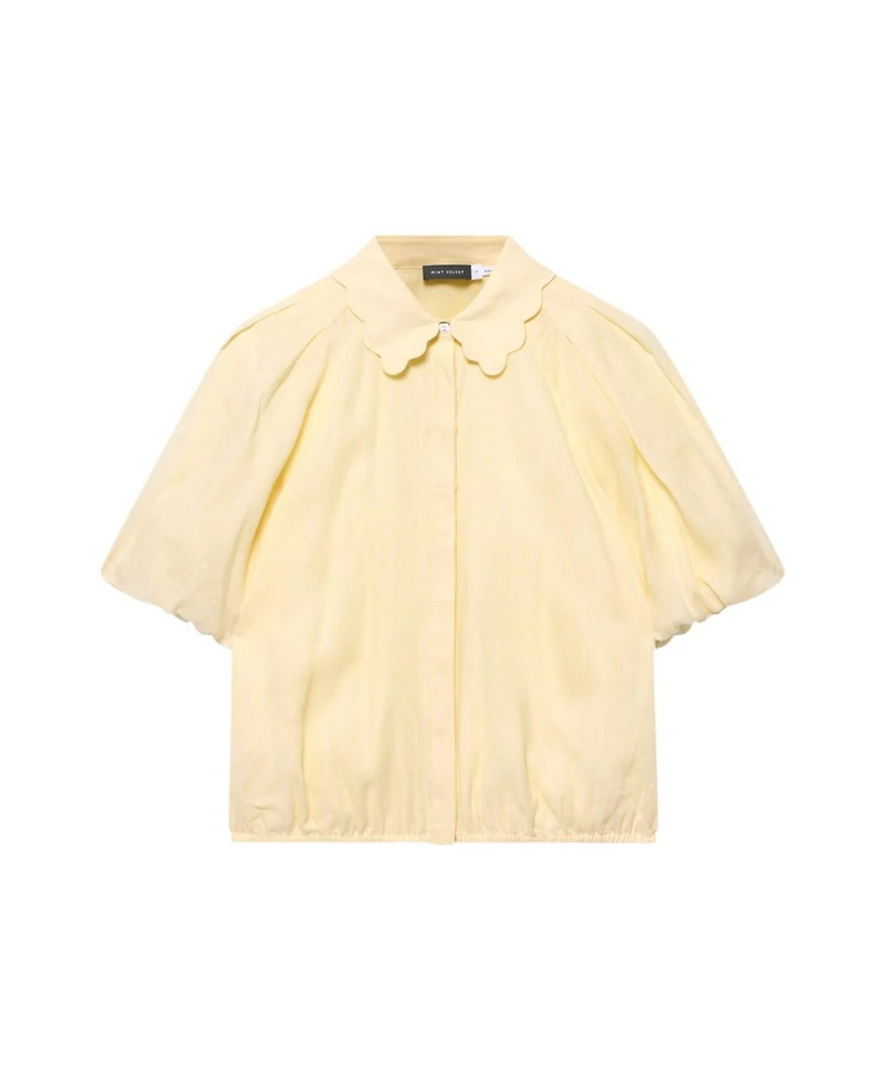 Mint Velvet Women's Ramie Short-Sleeve Puff-Sleeve Blouse
