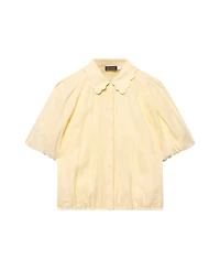 Mint Velvet Women's Ramie Short-Sleeve Puff-Sleeve Blouse