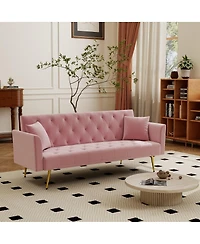 Streamdale Furniture 72" Convertible Foldable Sleeper Sofa Retro Tufted