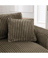 Streamdale Furniture Comfortable Brown Lazy Sofa Chair with Armrests and Cushion