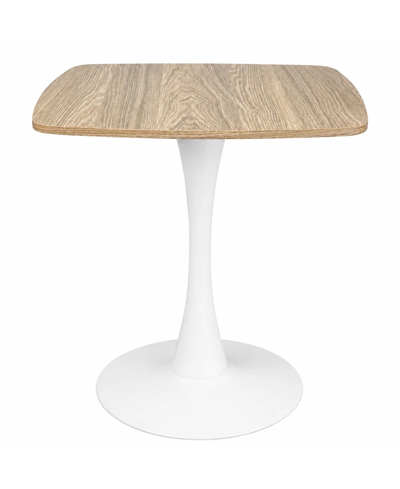 Streamdale Furniture Square 24" Mid-Century Modern Tulip Dining Table, Faux Oak