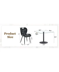 Streamdale Furniture Glass Dining Table and 4 Pu Chairs Set