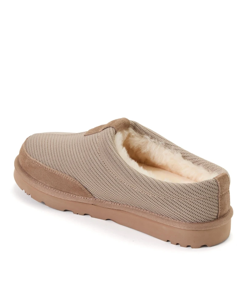 Dearfoams Men's Fireside by Grafton Sport Knit Water Repellent Twill Clog Slippers