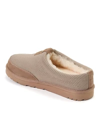 Dearfoams Men's Fireside by Grafton Sport Knit Water Repellent Twill Clog Slippers