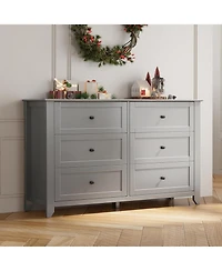 gaomon 6 Drawer Dresser for Bedroom, Modern Wood Storage Cabinet for Living Room or Entryway
