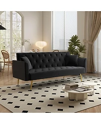 Streamdale Furniture Velvet Convertible Sleeper Sofa
