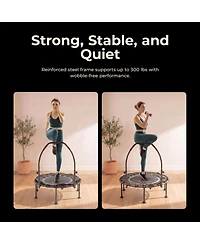Sunny Health and Fitness Active Fitness Trampoline with Adjustable Handlebar