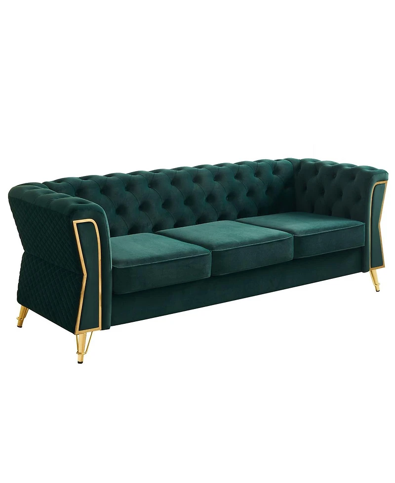 Streamdale Furniture Modern Tufted Velvet Sofa 87.4 inch for Living Room