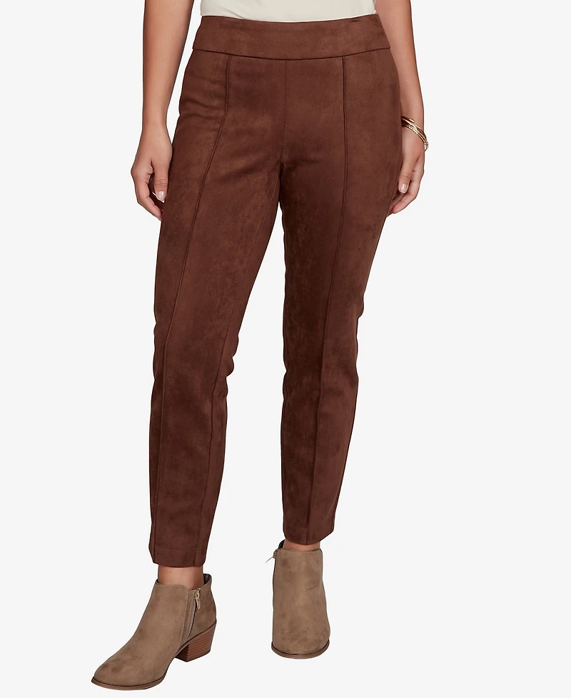 Ruby Rd. Petite Pull-On Suede Stretch Pants