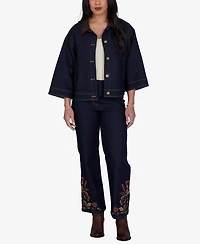 Ruby Rd. Petite Stretch Denim 3/4-Sleeve Jacket