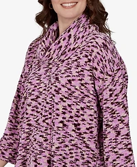 Ruby Rd. Petite Spacedye Cowl Neck 3/4-Sleeve Top