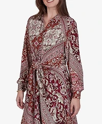 Ruby Rd. Petite Victorian Long-Sleeve Floral Midi Dress
