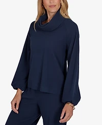 Ruby Rd. Petite Cowl Neck Ribbed Top