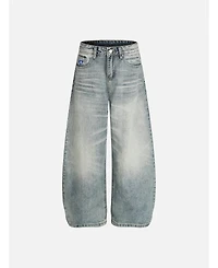 Aelfric Eden Women's Baggy Barrel High-Rise Wide-Leg Washed Jeans
