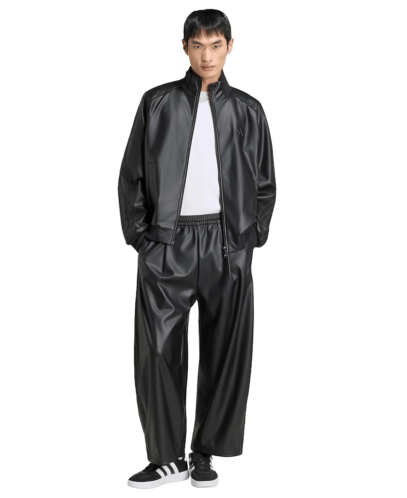 adidas Men's Stadium Leather Full-Zip Track Jacket