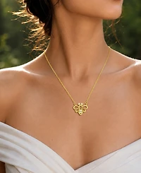 Macy's 14k Gold Over Sterling Silver Cubic Zirconia Bee Necklace