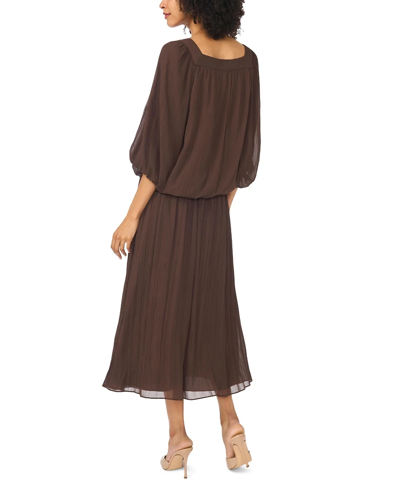 Women's Square Neck 3/4-Sleeve Bubble Blouse, Created for Macy's