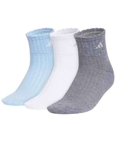 adidas Women's Sport Fashion Quarter Ribbed-Knit Socks, 3-Pack