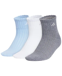 adidas Women's Sport Fashion Quarter Ribbed-Knit Socks, 3-Pack