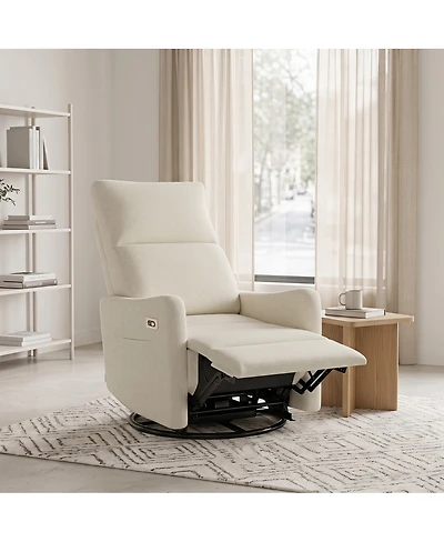 Streamdale Furniture Power Swivel Recliner Chair, Small Glider for Nursery and Living Room