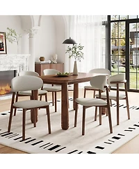 Streamdale Furniture Solid Wood Chenille Dining Chairs, Set of 2