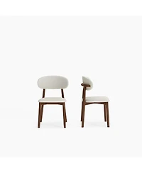 Streamdale Furniture Solid Wood Chenille Dining Chairs, Set of 2